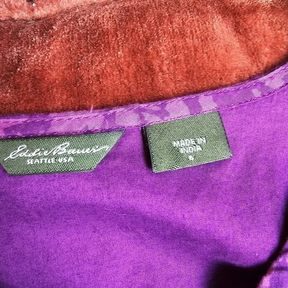 Eddie Bauer Purple Floral Cotton V-Neck Sleeveless Dress Sz. 6 - Picture 12 of 13